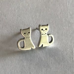 James Avery sterling silver tiny cat ear posts